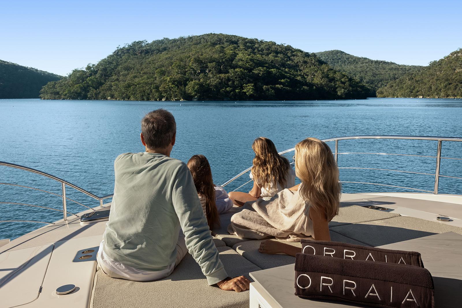 Guests on the bow in the Whitsundays