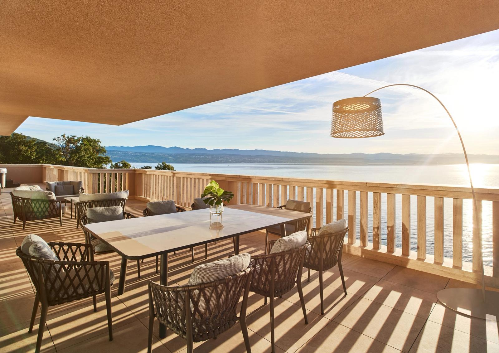A suite terrace over Kvarner Bay