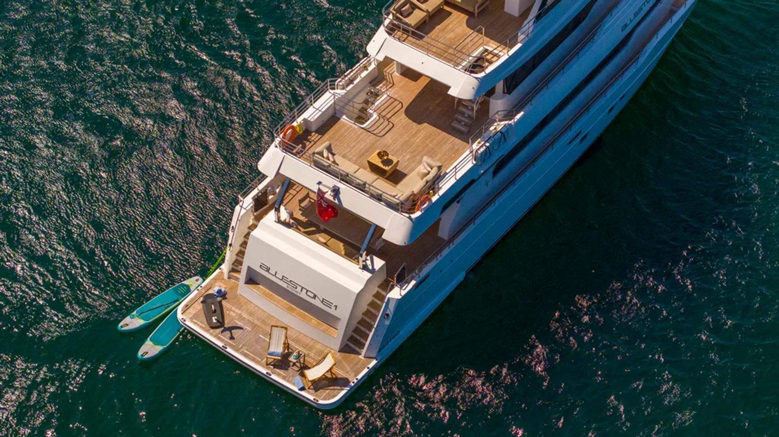 Bluestone 1 — aerial overhead stern decks