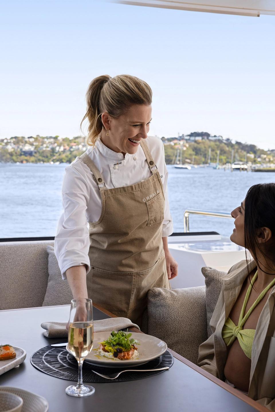 luxury yacht dine justine schofield