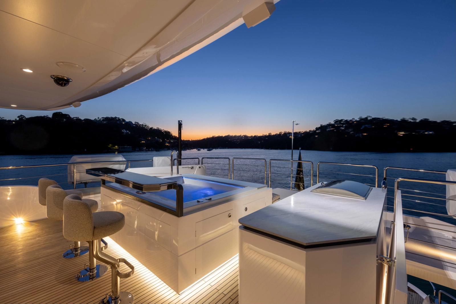 Spa deck at dusk