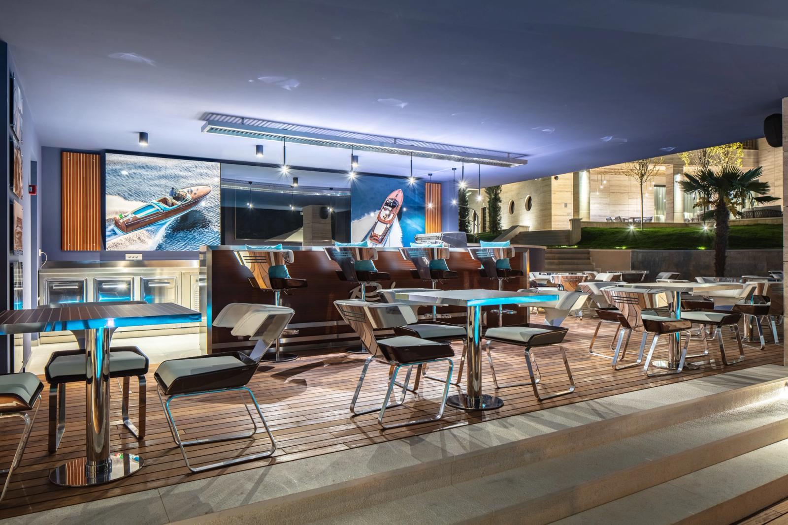 The Riva Lounge pool bar, evening