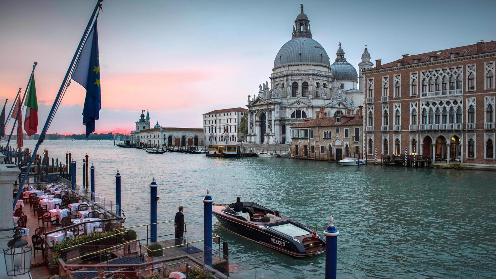 The hotel’s Riva launch at the Gritti pier