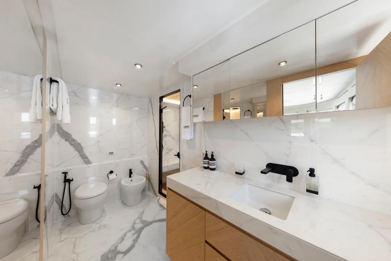 Bluestone 1 — master bathroom marble