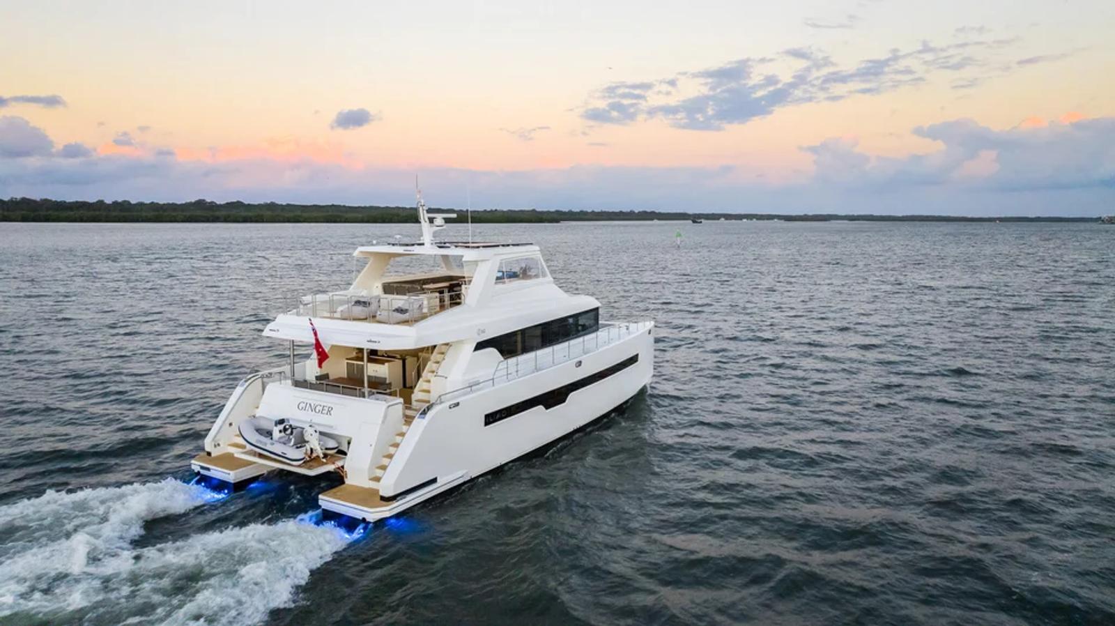 Ginger — GINGER aerial stern sunset