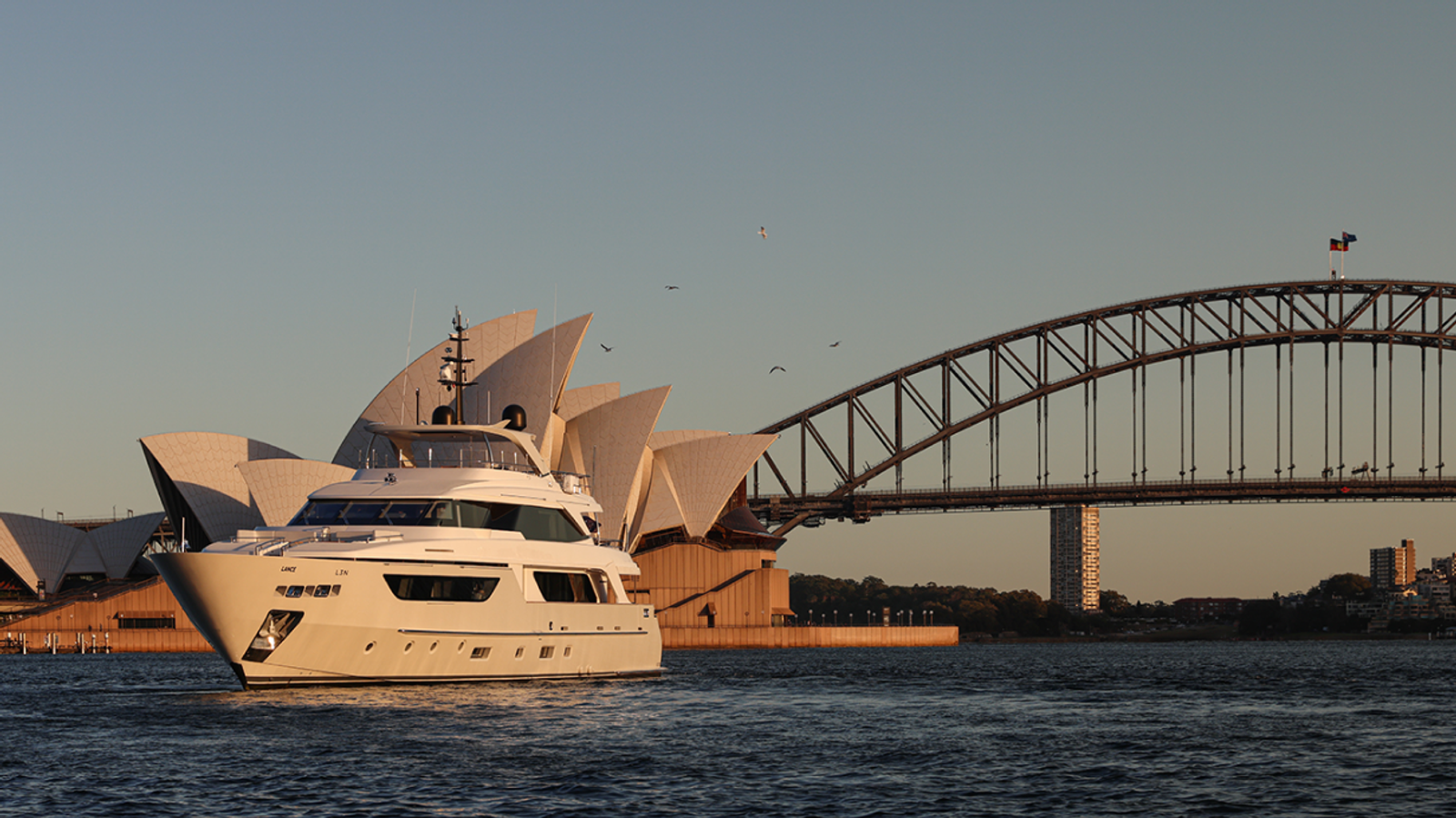 LANCE before the Sydney Opera House at dusk