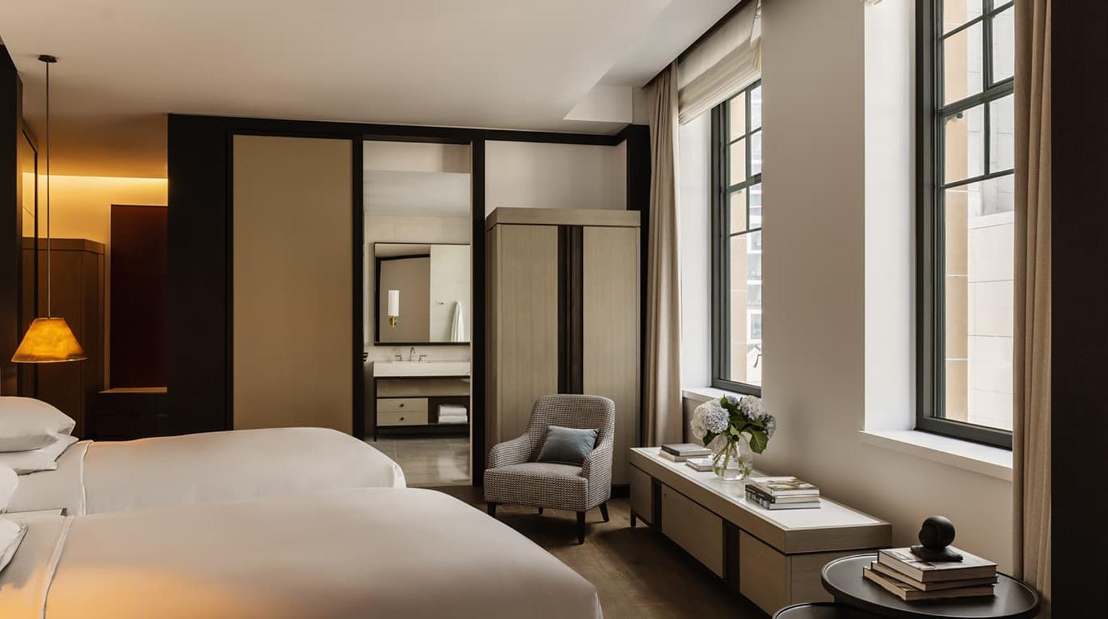 Twin beds in a Premier Room