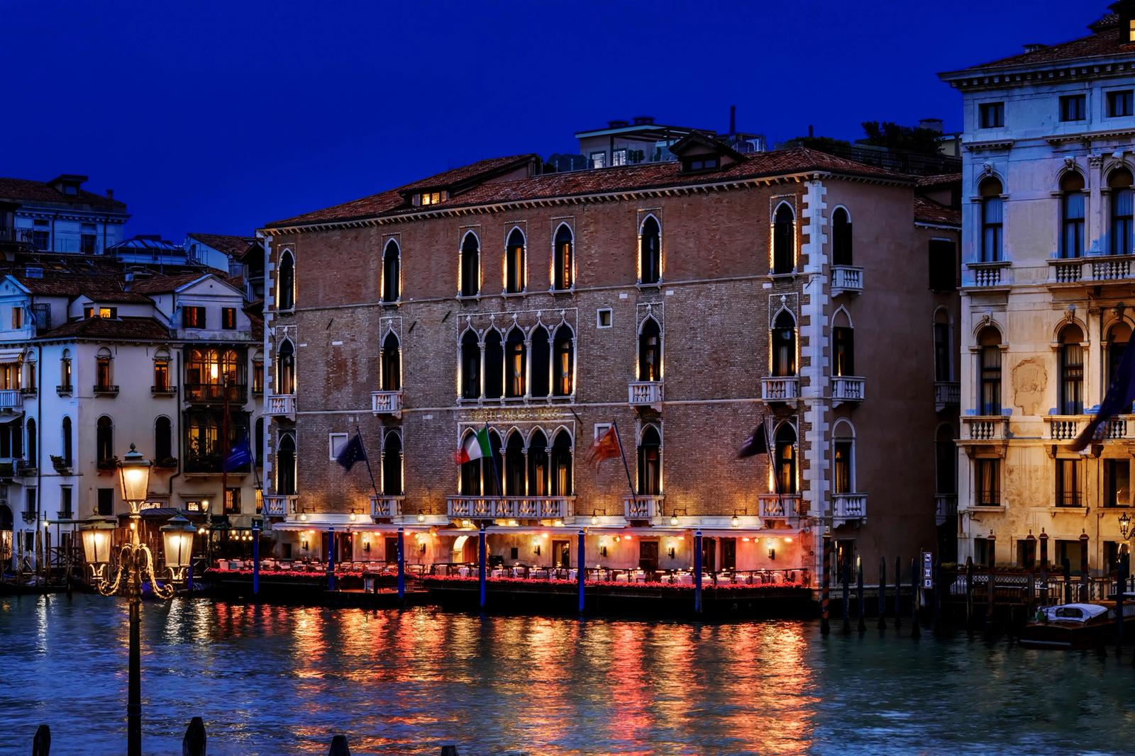 The Gritti Palace on the Grand Canal at dusk