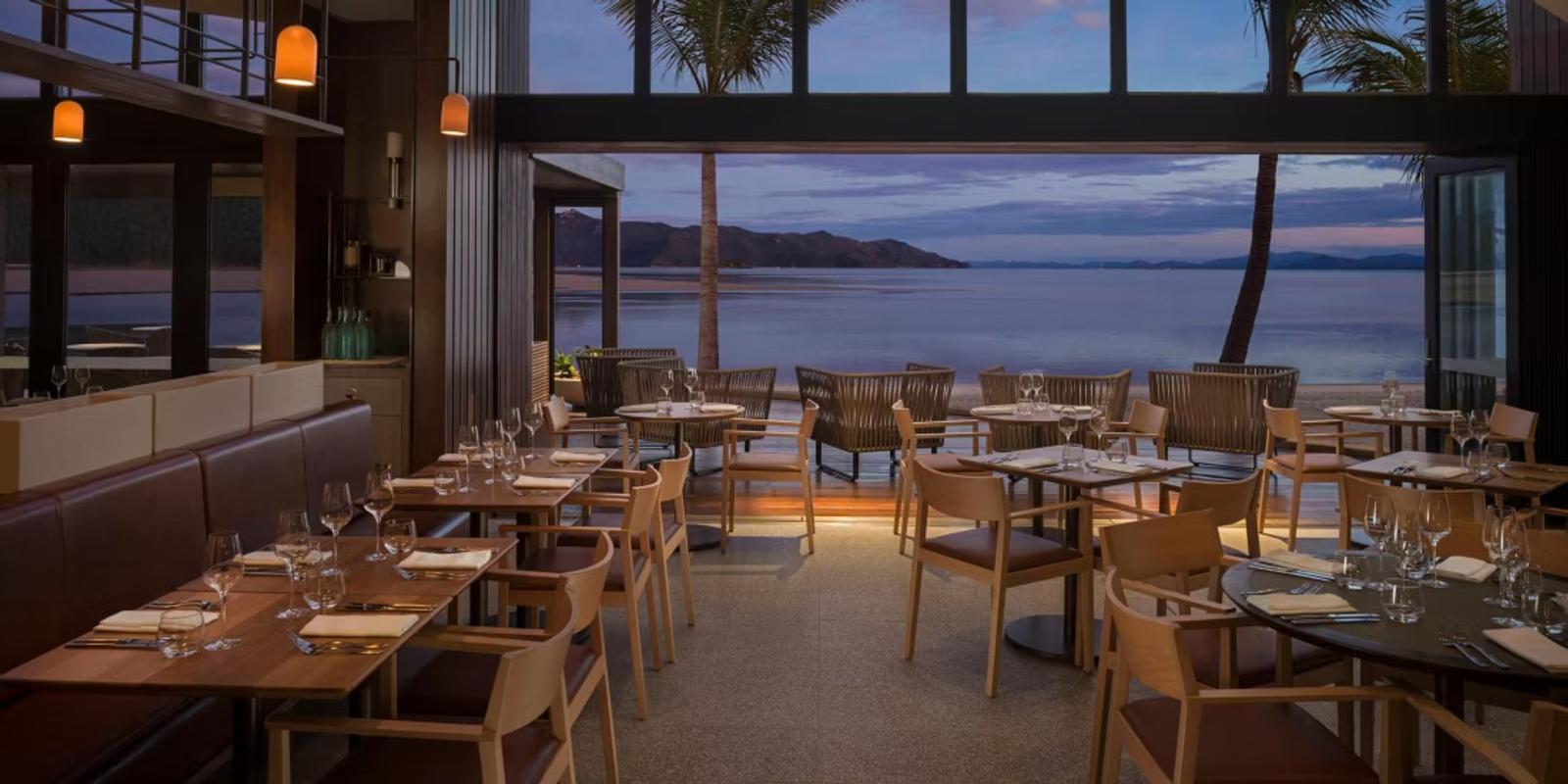 Pacific at dusk — dining over the beach