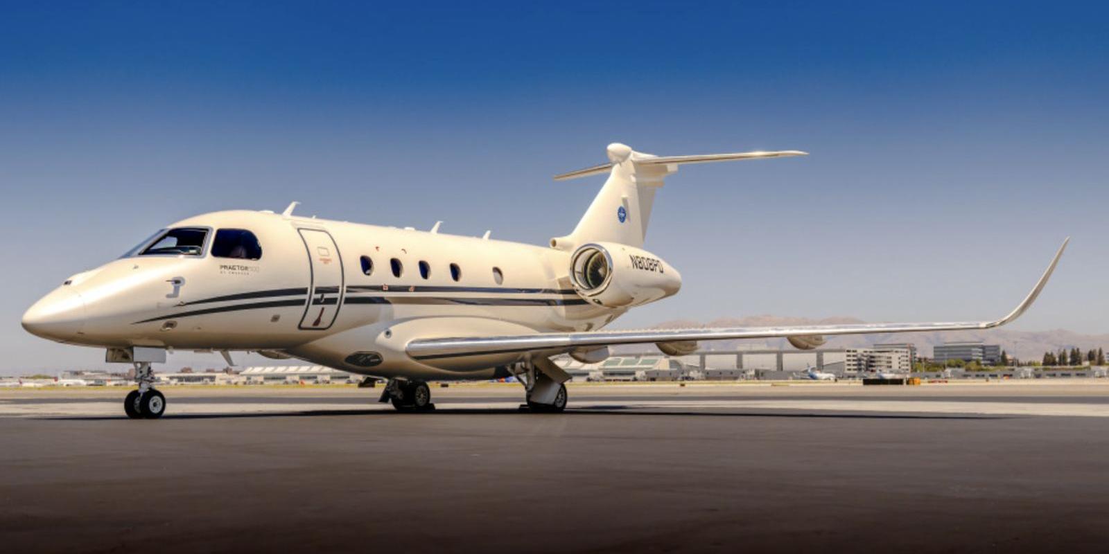 Embraer Praetor 500, a mid-size jet private jet available for charter with ORRAIA