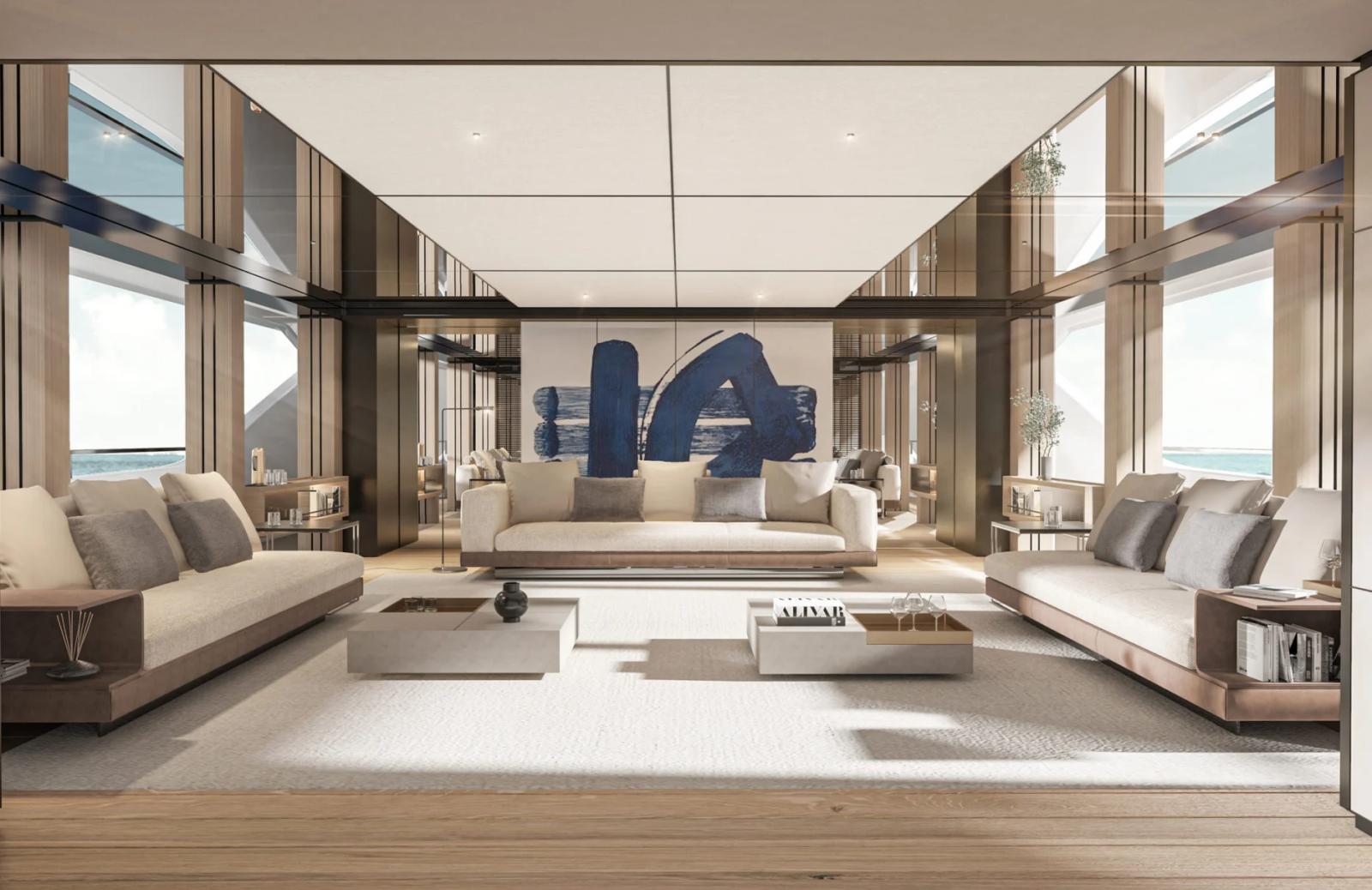 Ace — main salon wide blue artwork