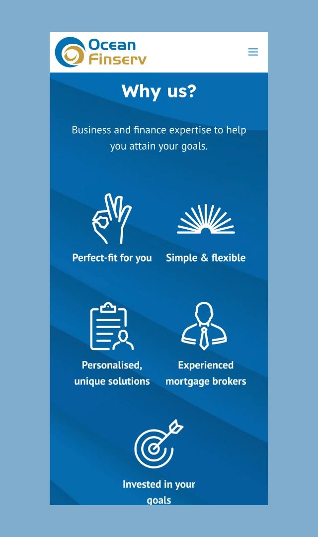 Ocean finserv icons mobile version