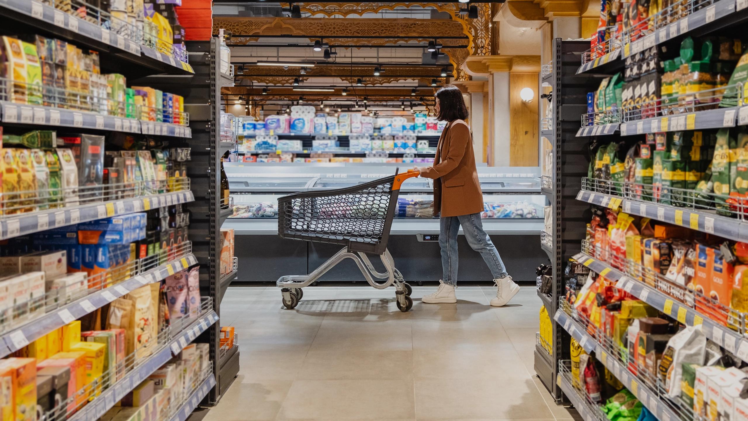 Interior of a supermarket store