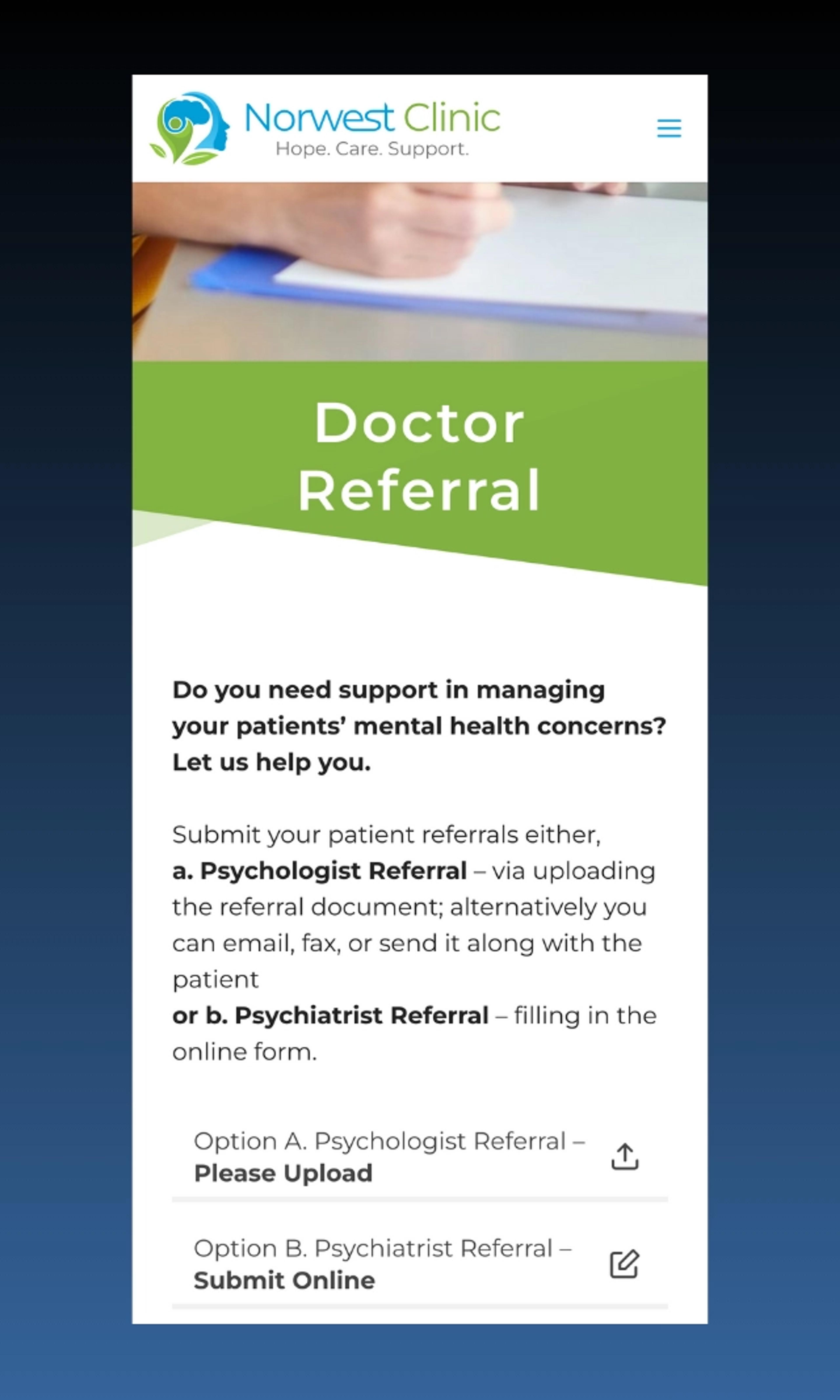 Mobile Version of Norwest clinic