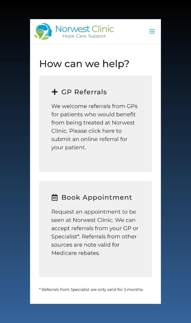 Norwest clinic booking