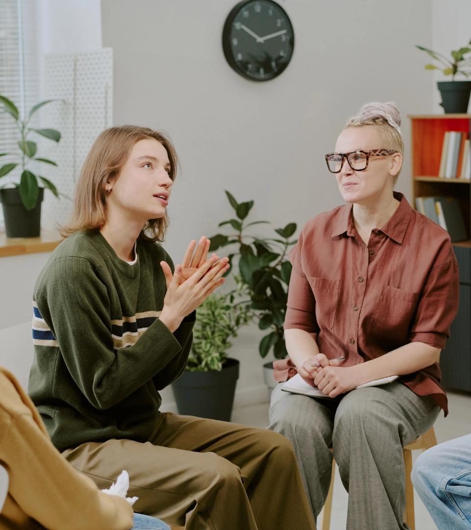 Norwest Clinic filler image two people discussing