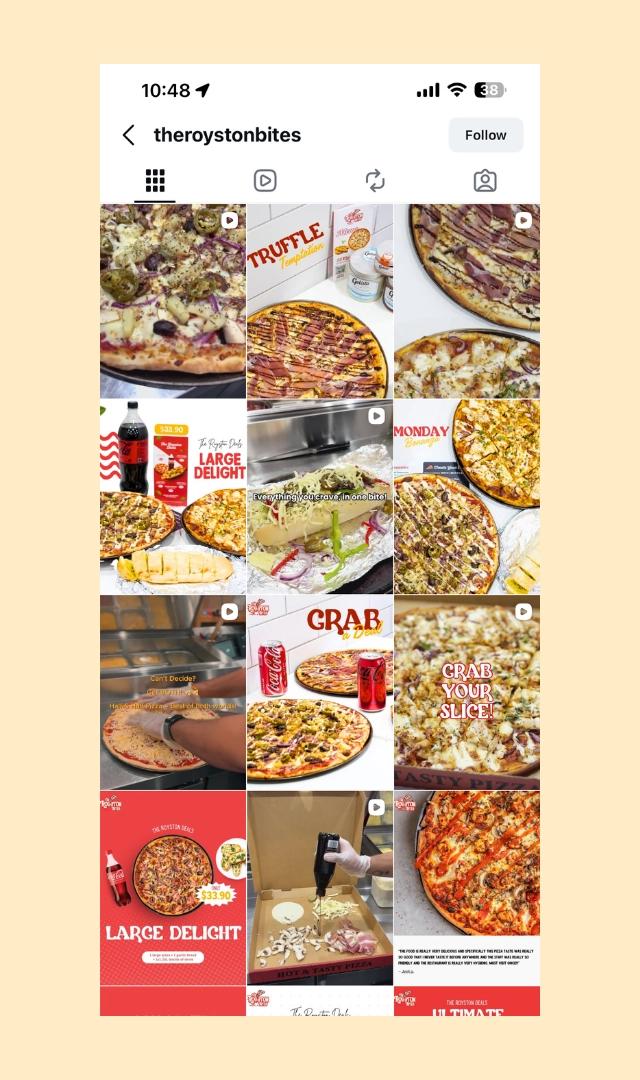 Grid View of The Royston Bites's instagram handle