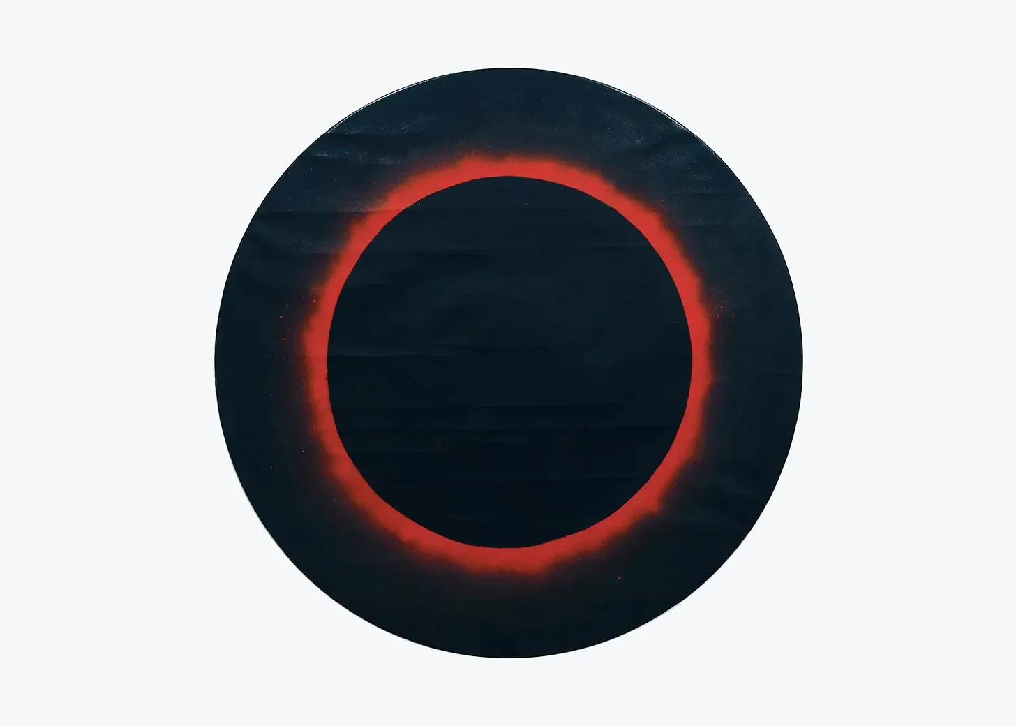 minimal painting depicting a black and red circle, by Ben Morea