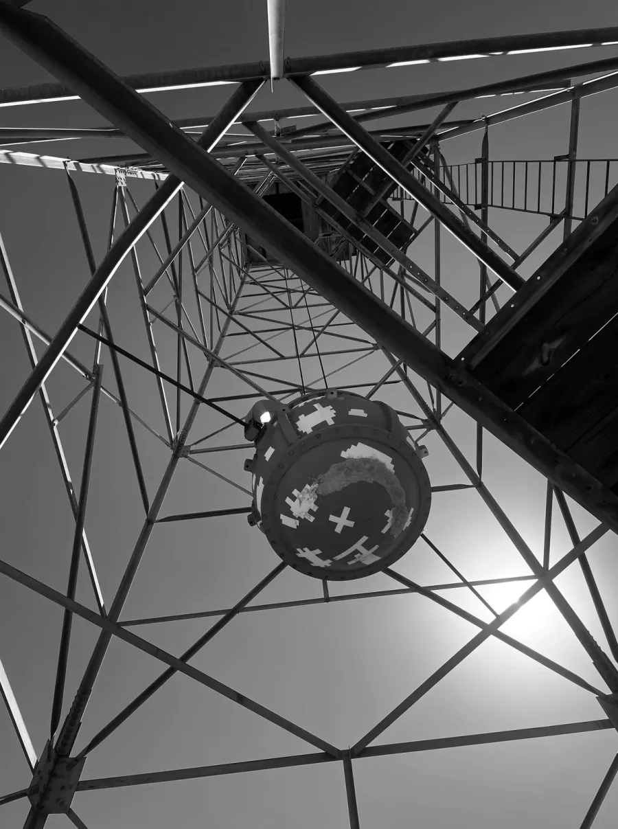 a full-scale reproduction of the nuclear bomb detonated in the Trinity test
