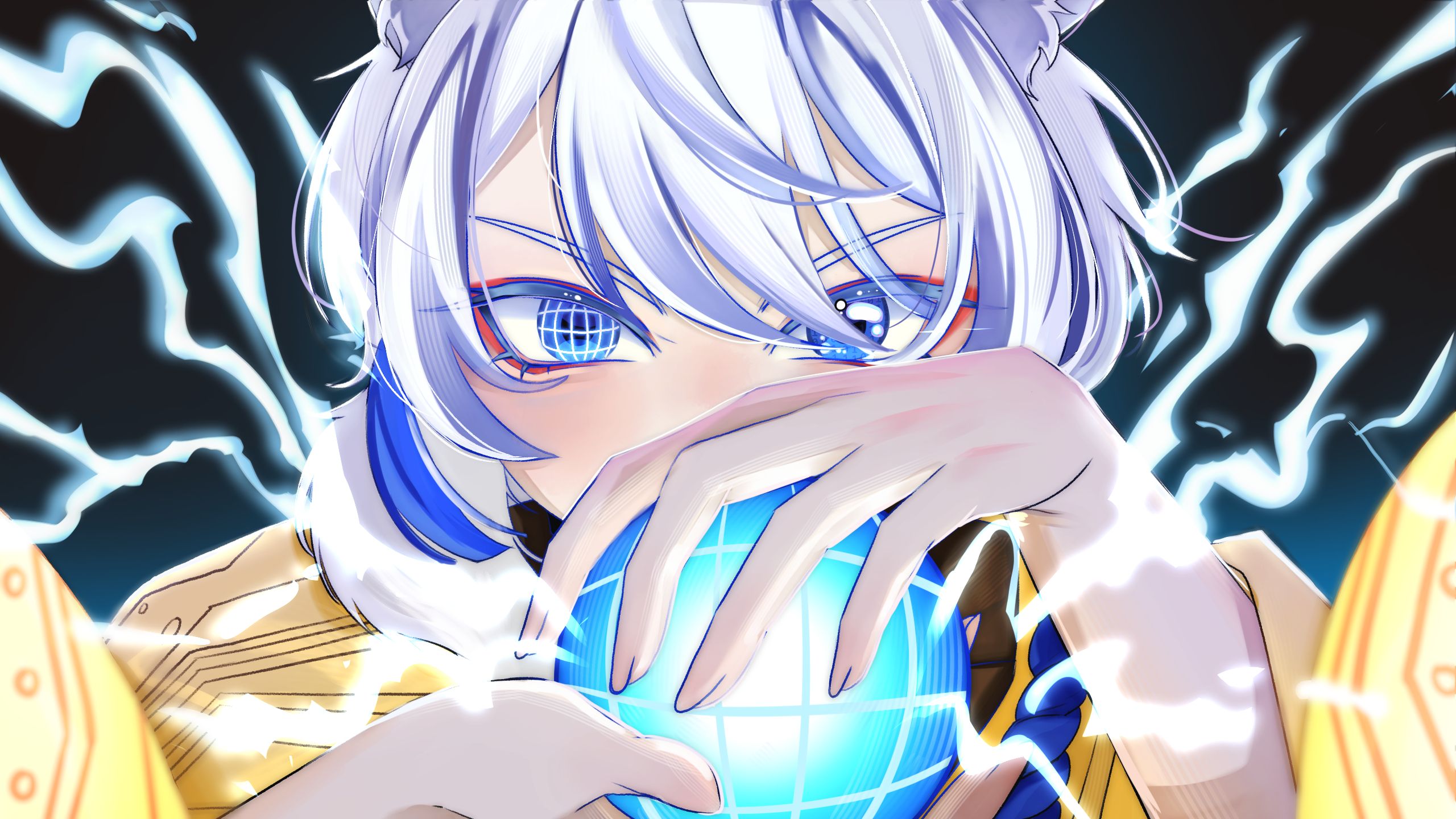 Voice harnessing the power of his datasphere as it exudes power.  Art by @NemuRee_