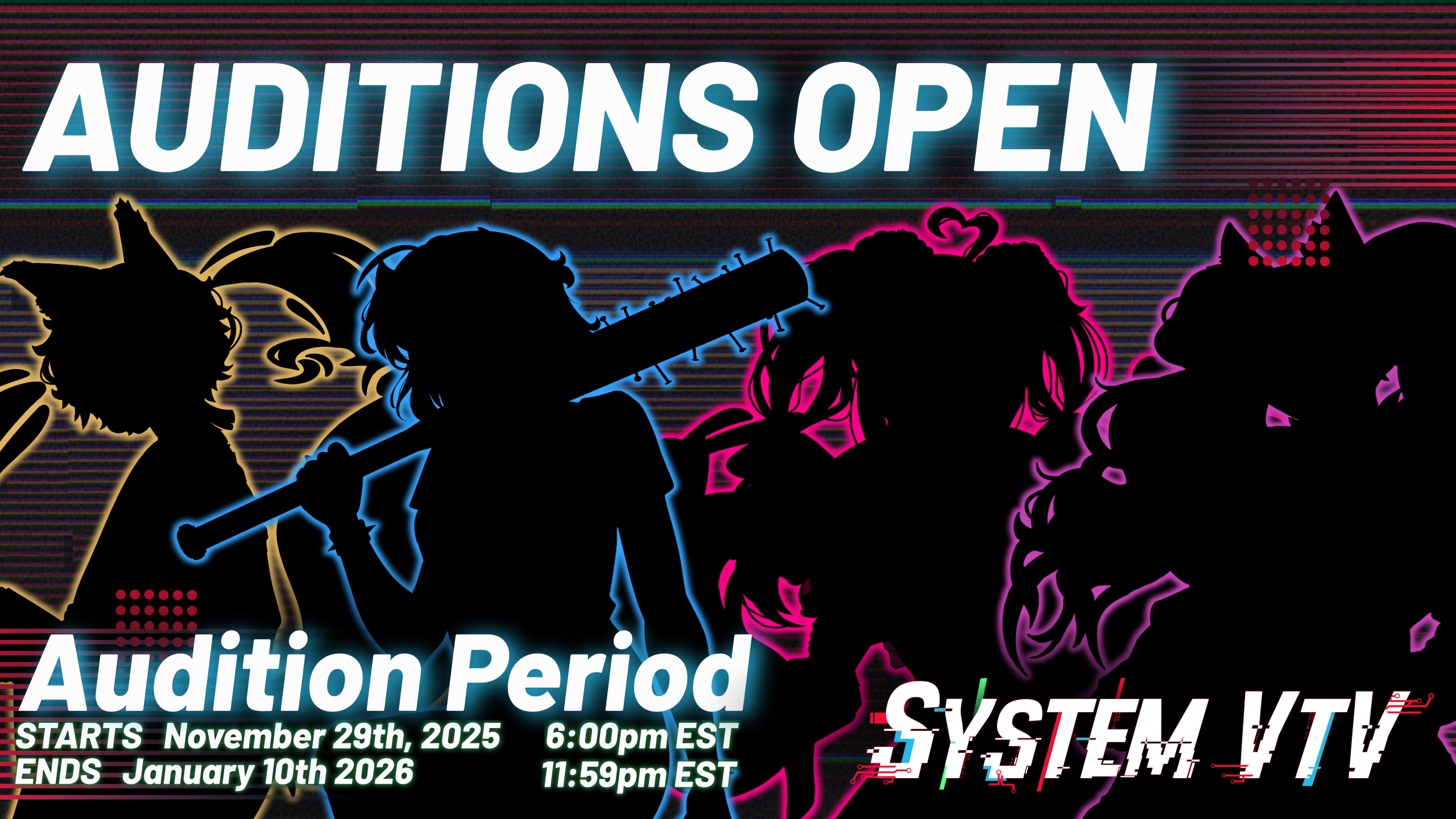 Audition cover image for System VTV depicting four characters