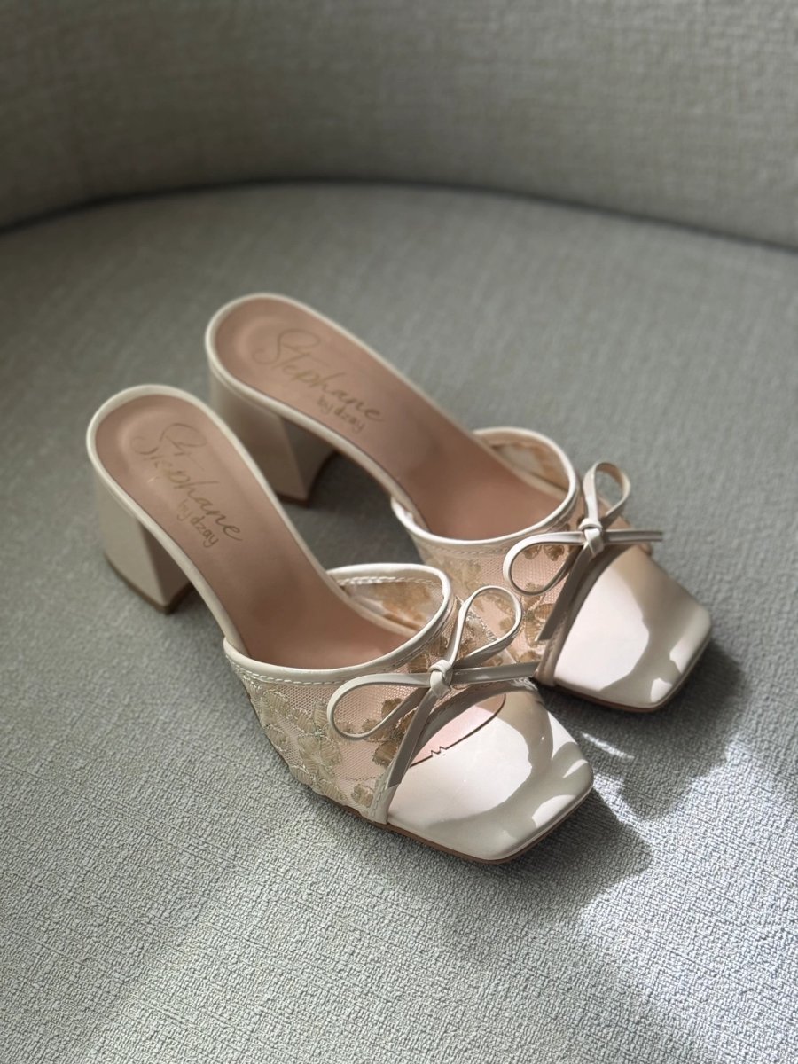 Mule à demi talon dentelle