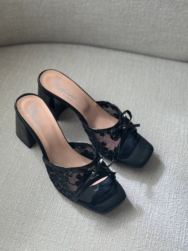 Mule à demi talon dentelle