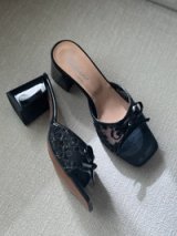 Mule à demi talon dentelle 1