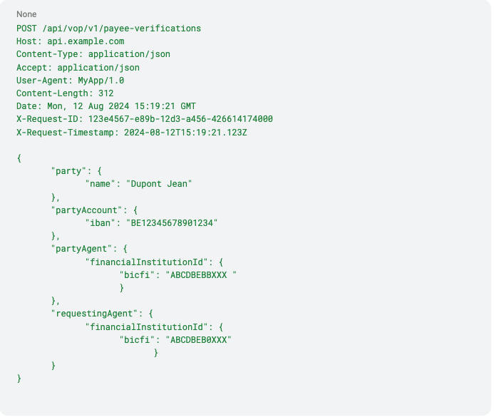 Sending Requesting PSP to Responding PSP request