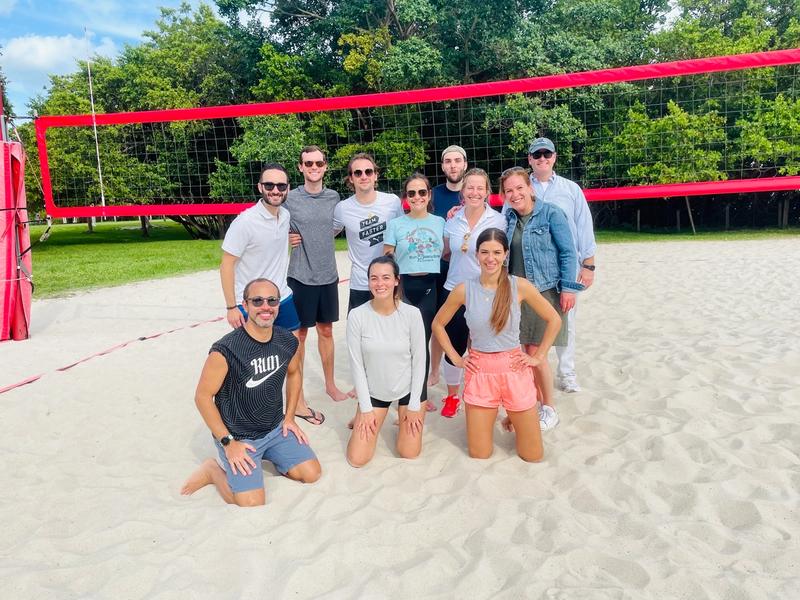 Our Miami team volley-balling away