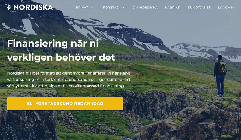 Nordiska website screenshot