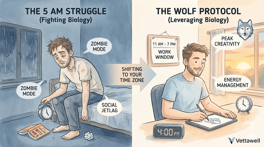 Confessions of a Failed "Morning Person": How Embracing My "Wolf" Chronotype Saved My Career