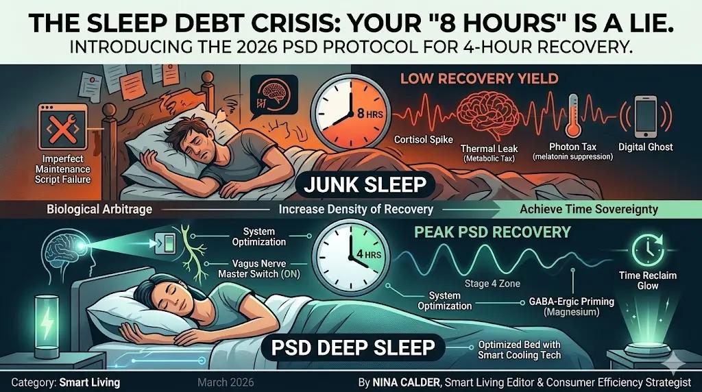 The Sleep Debt Crisis: Why Your '8 Hours' is a Lie and the 2026 PSD Protocol for 4-Hour Recovery