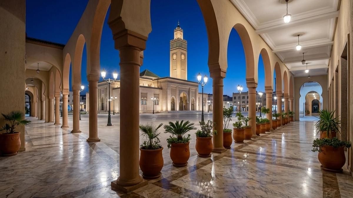 Oujda big mosque at night