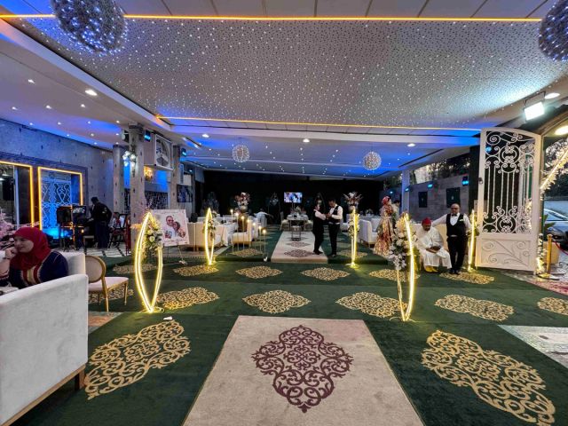 حفل زفاف فاخر في قاعة Salle des Fêtes Al Bahja في فاس، المغرب