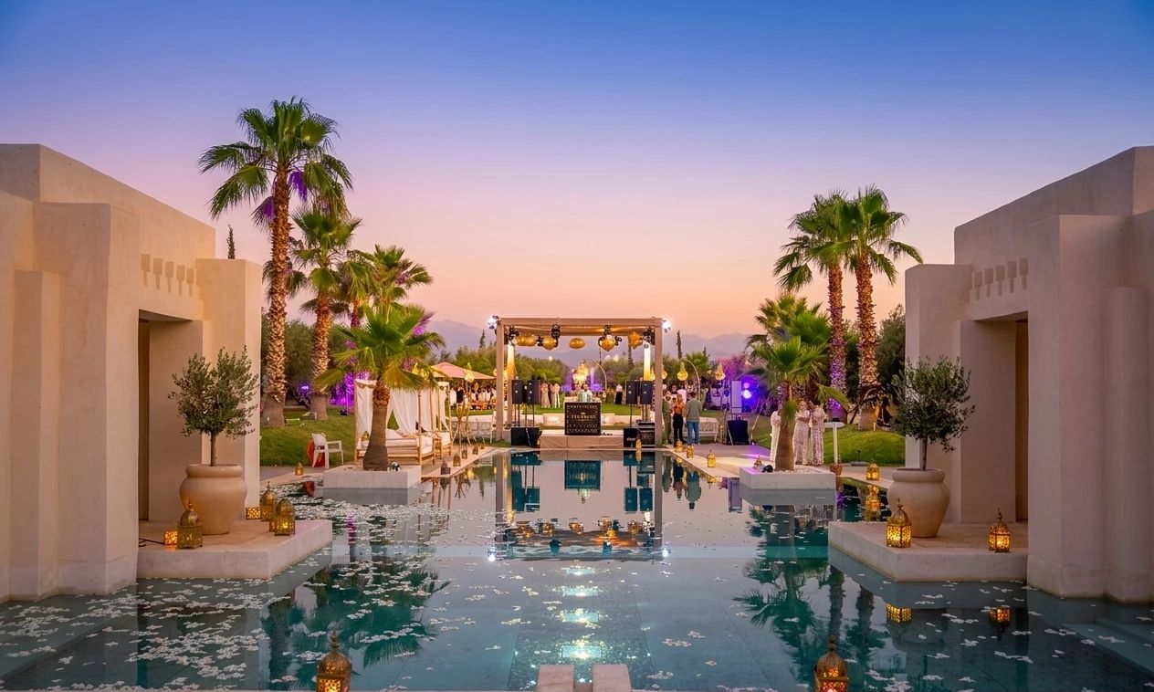 Marrakech wedding venue with Atlas views