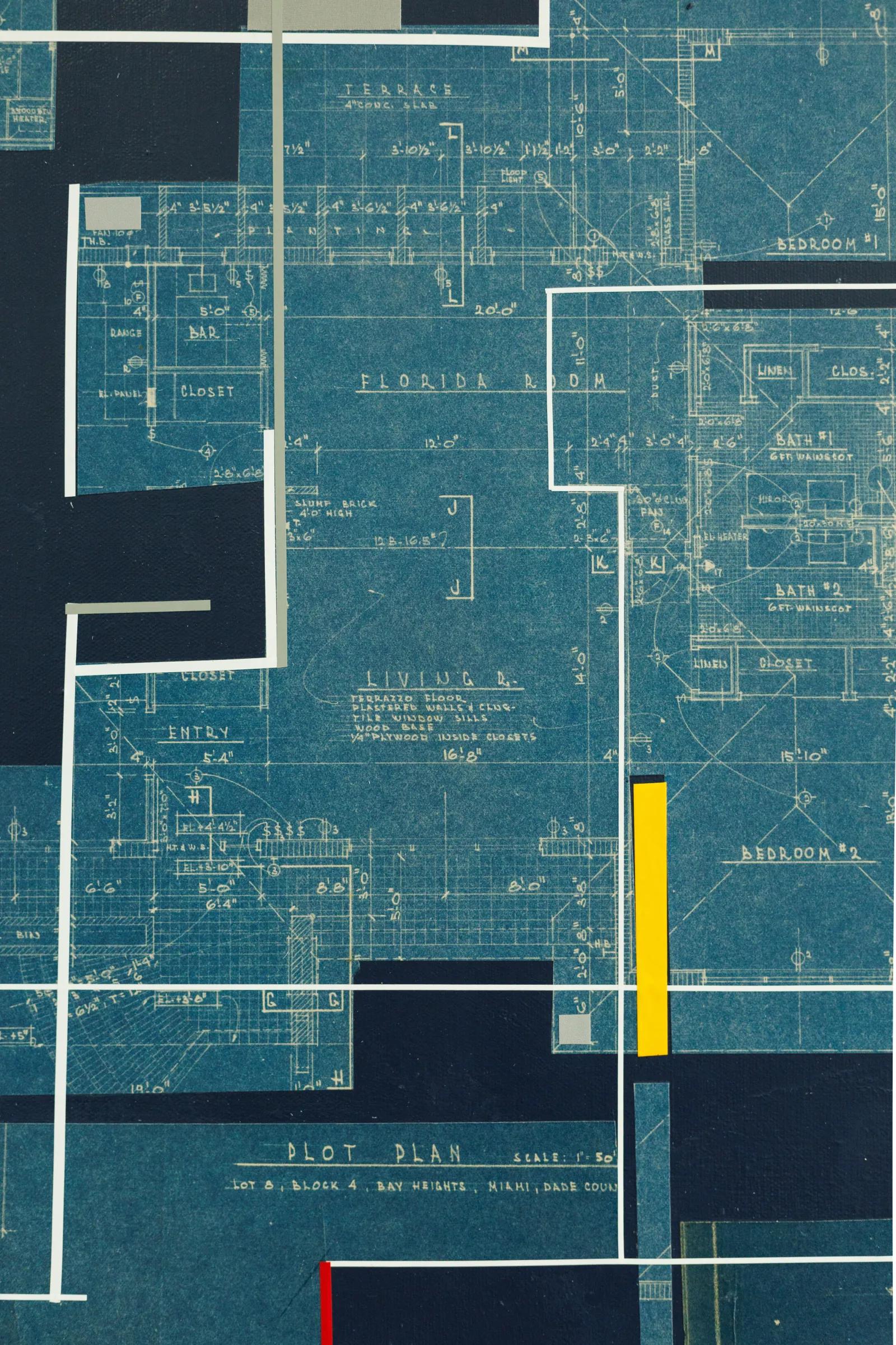 Detailed architectural blueprints and construction drawings