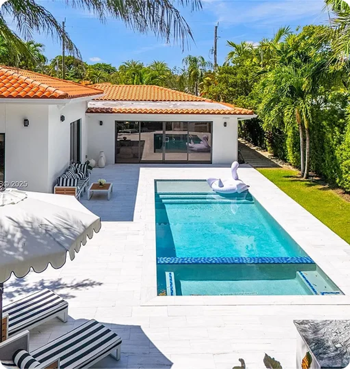 Pool and backyard