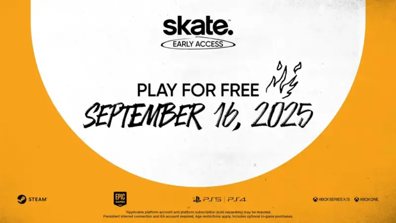 EA Skate: גישה מוקדמת מתחילה בספטמבר 2025 – כל מה שצריך לדעת!