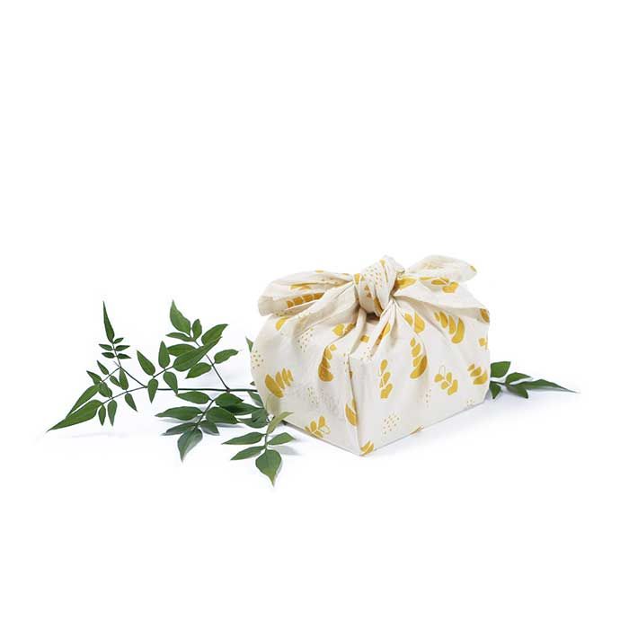 furoshiki coton bio jaune - emballage ecologique - accessoire