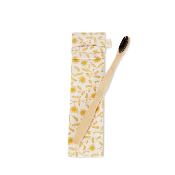 etui brosse a dent jaune - accessoire