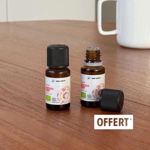 Une huile essentielle de Saro achetée, la deuxième est offerte