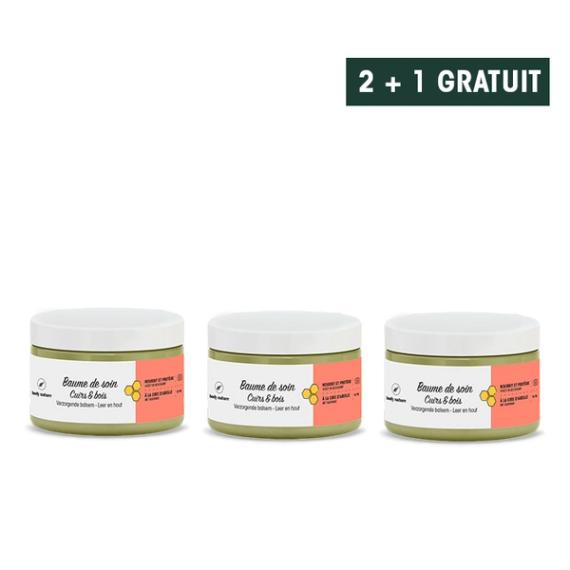 3 baume de soin cuirs et bois : offre spéciale 2 achetés = 1 offert