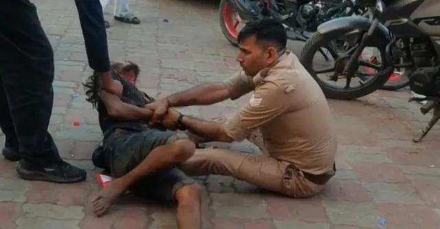 कानपुर में थाने के बाहर पुलिस हिरासत के दौरान युवक द्वारा स्वयं को ब्लेड से घायल करने की घटना