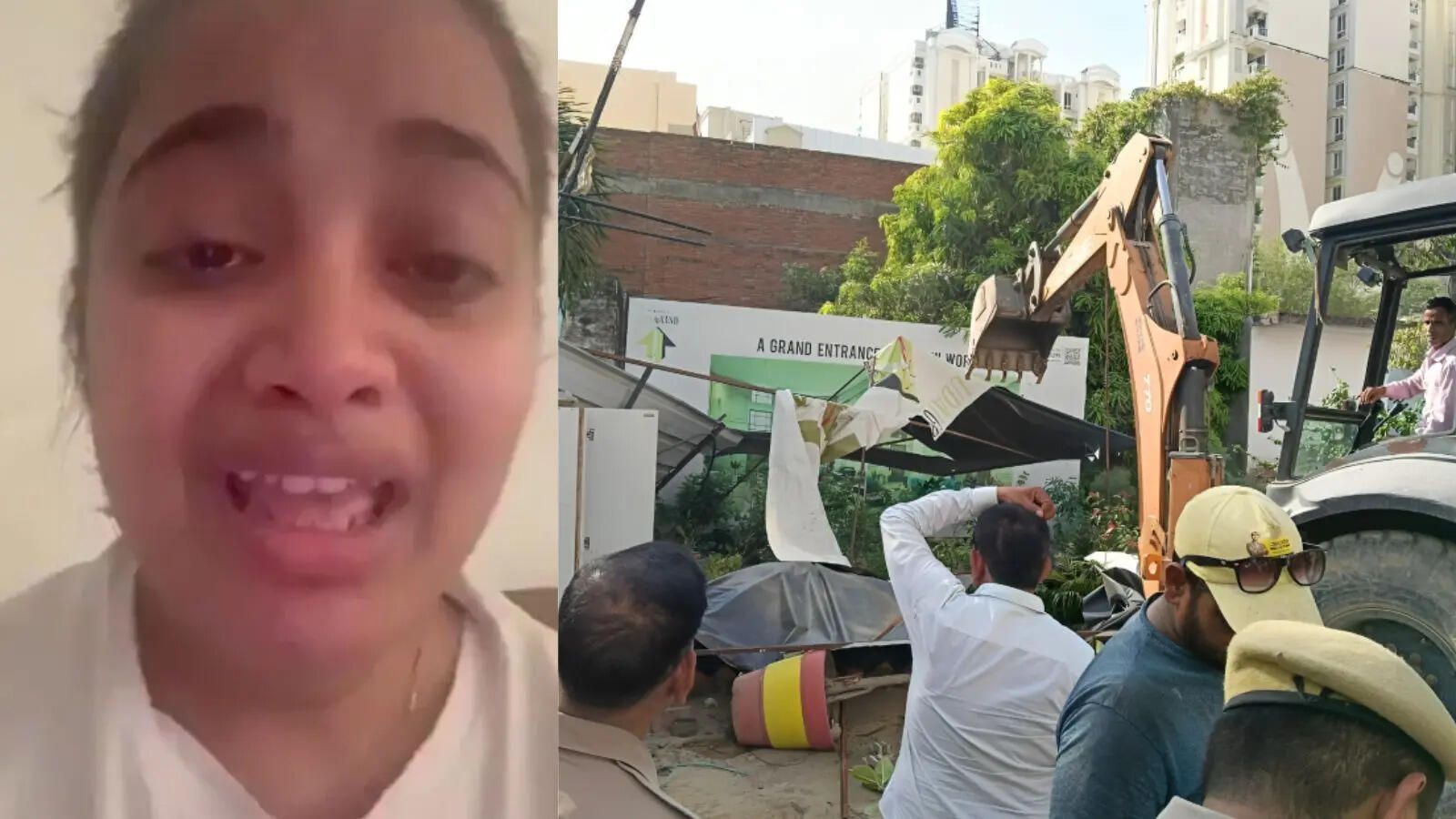 लखनउ: सैलून मैनेजर रत्ना प्रिया की फांसी से आरोपी बिजनेसमैन शरद सिंह के घर पर बुलडोजर