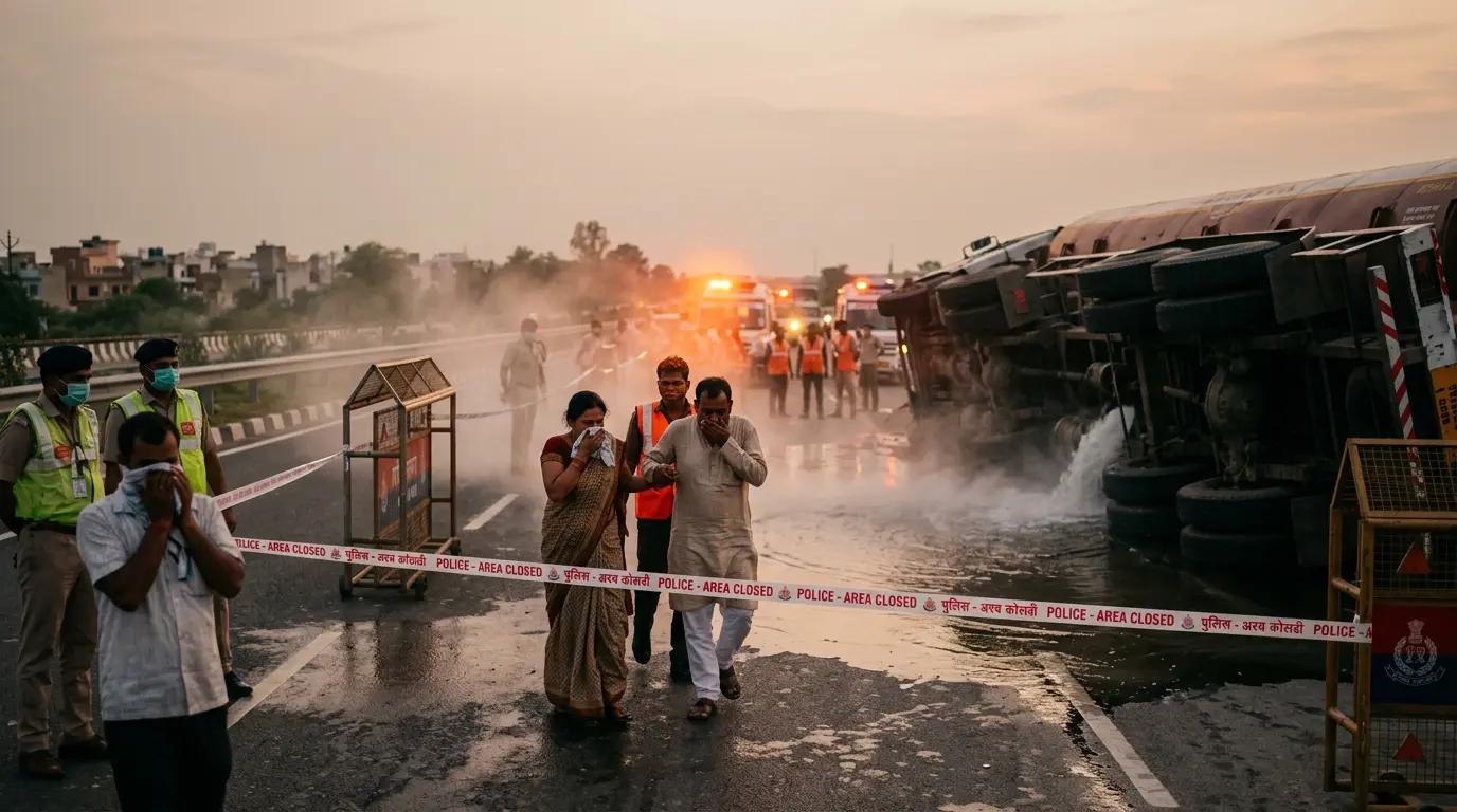 लखनऊ में रासायनिक टैंकर दुर्घटना से भारी दहशत, हजारों लोगों को आंखों, नाक और गले में जलन की शिकायत