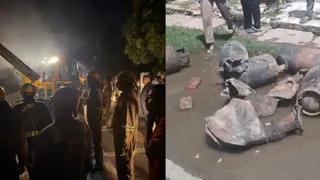कानपुर की गत्ता फैक्ट्री में भीषण आग, शॉर्ट सर्किट से 6 सिलिंडर फटे