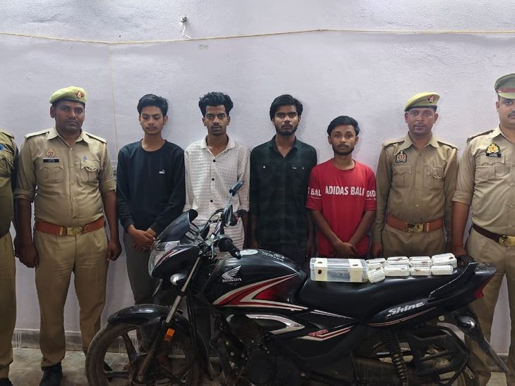 बांदा में चेन स्नेचिंग गिरोह के 4 सदस्य गिरफ्तार, तमंचा और चोरी का माल बरामद