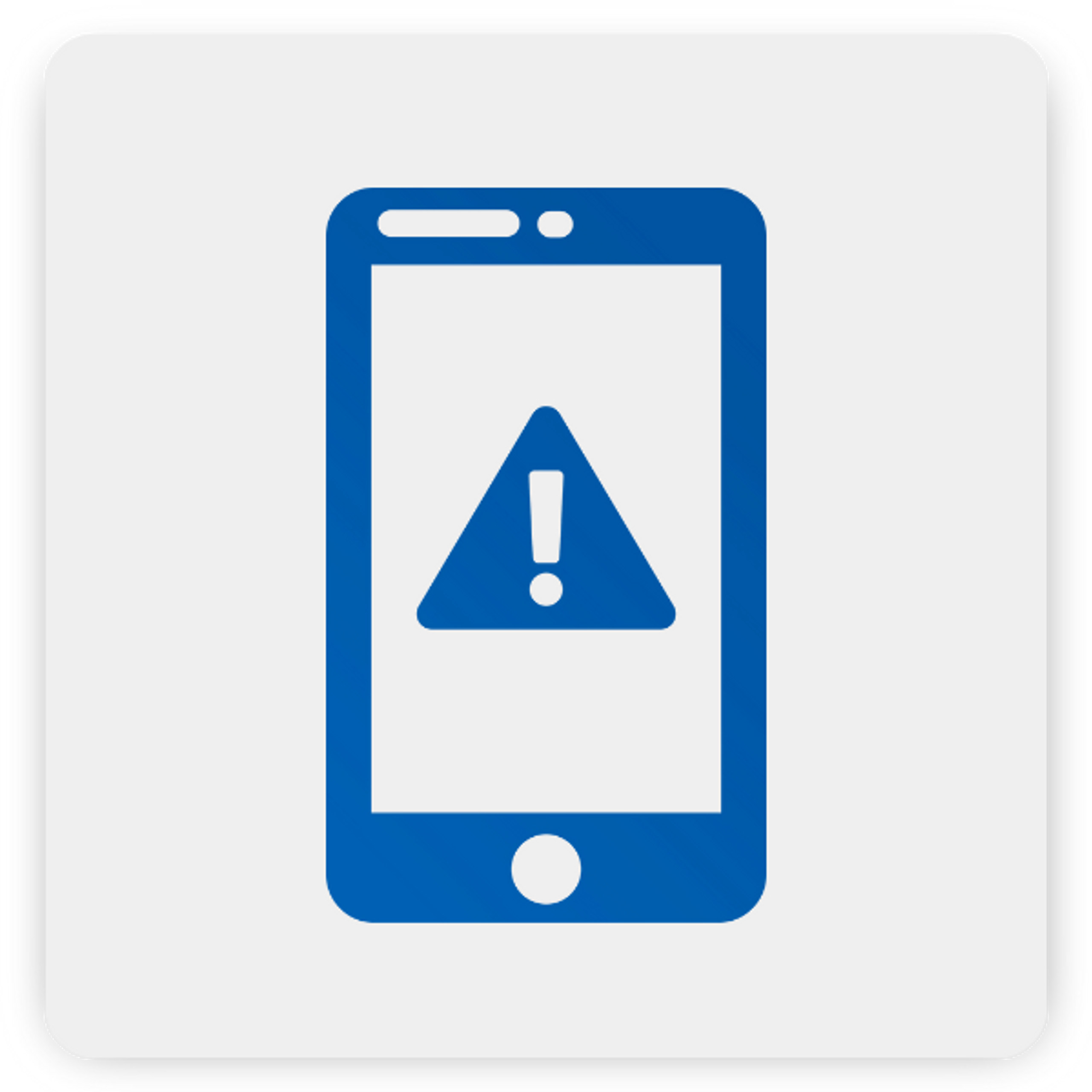 Warning on mobile phone icon