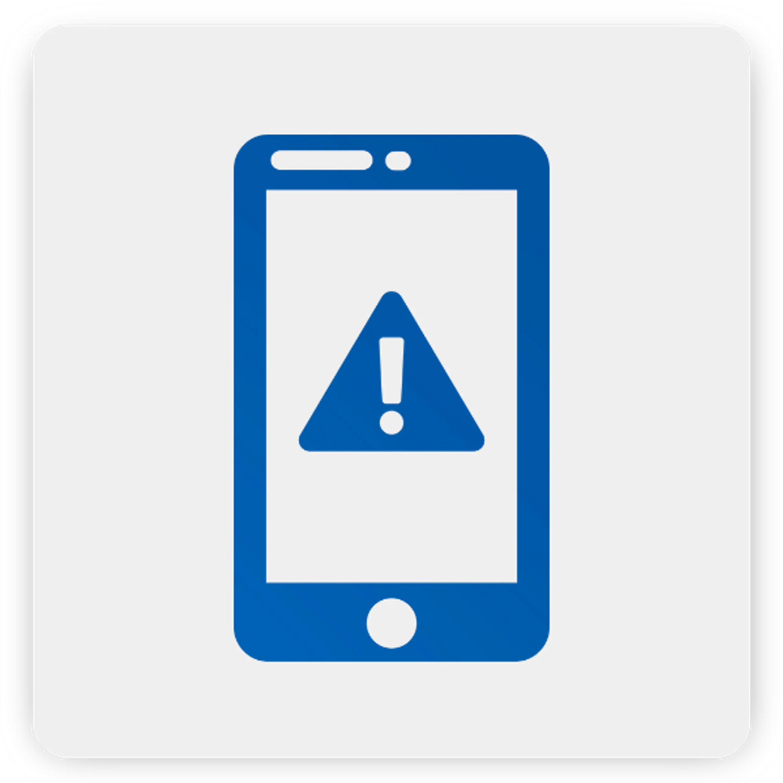 Warning on mobile phone icon
